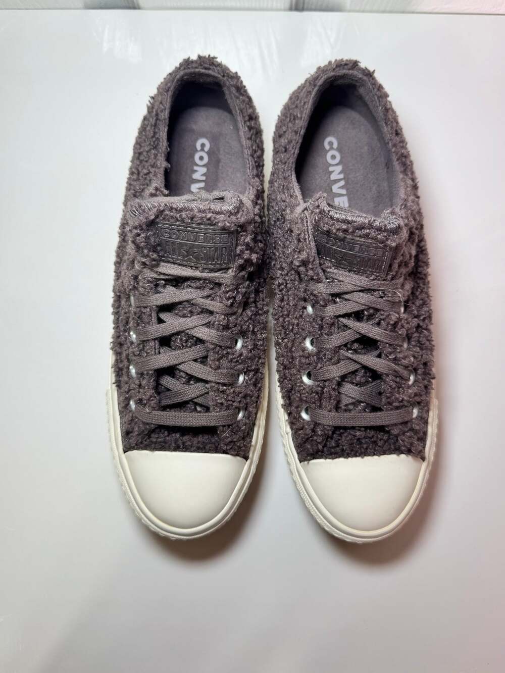 Converse Chuck Taylor All Star Lift Platform Low Dark Charcoal Sherpa W Size 7